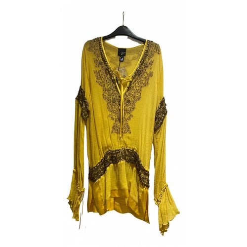 Pre-owned Just Cavalli Silk Tunic In Yellow