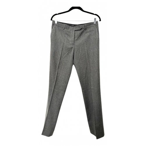 Pre-owned Costume National Wool Straight Pants In Anthracite