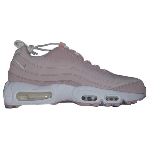 Pre-owned Nike Air Max 95 Leather Trainers In Pink