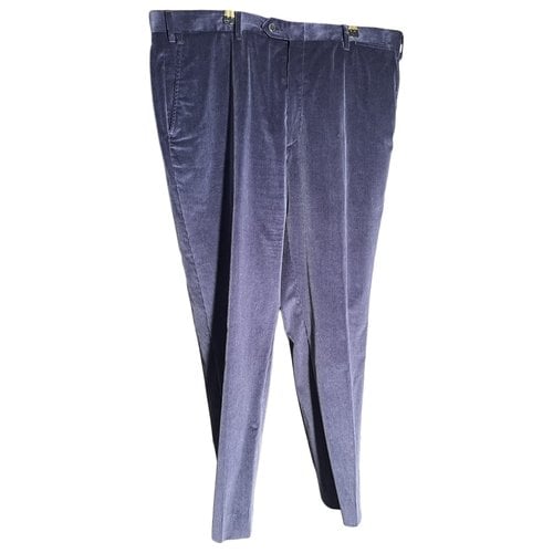 Pre-owned Brioni Velvet Trousers In Blue
