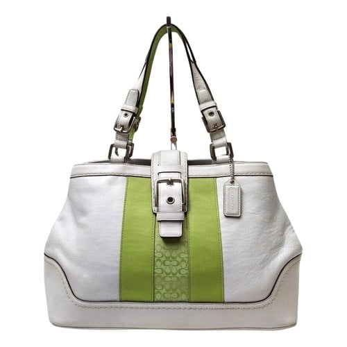 Pre-owned Coach Leather Satchel In White