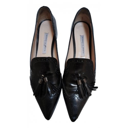 Pre-owned Roberto Festa Leather Flats In Black