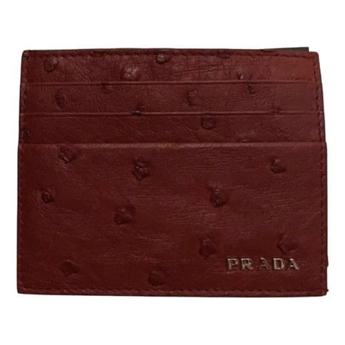 Pre-owned Prada Leather Purse In Burgundy