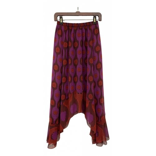 Pre-owned Diane Von Furstenberg Silk Mid-length Skirt In Purple