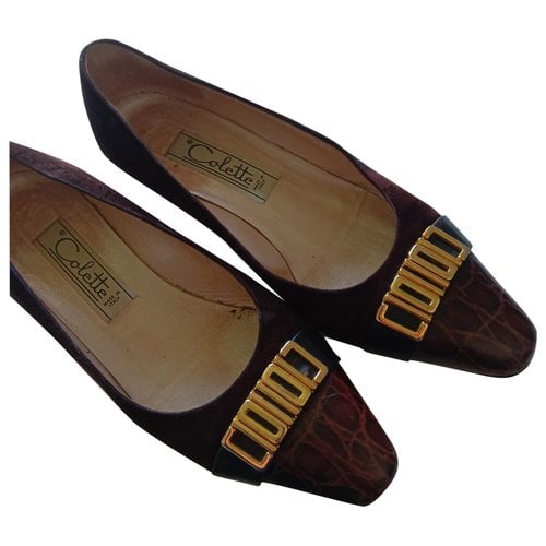 Pre-owned Colette Ballet Flats In Brown