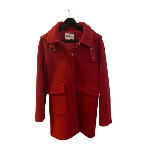Pre-owned Claudie Pierlot Wool Coat In Red