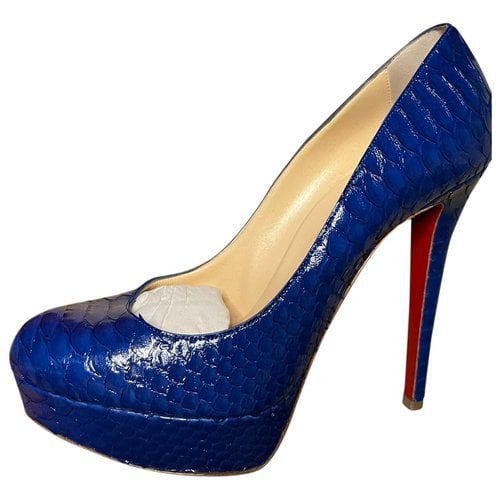 Pre-owned Christian Louboutin Bianca Leather Heels In Blue