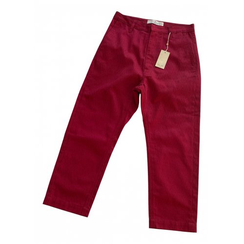 Pre-owned Golden Goose Straight Pants In Burgundy