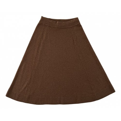 Pre-owned Iris Von Arnim Cashmere Mid-length Skirt In Camel