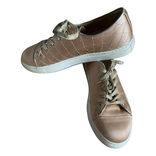 Pre-owned Charlotte Olympia Velvet Trainers In Pink