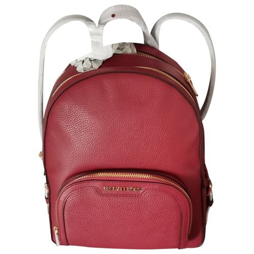 Pre-owned Michael Kors Leather Backpack In Burgundy