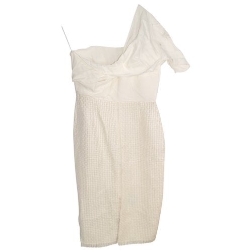 Pre-owned Roland Mouret Wool Mid-length Dress In White