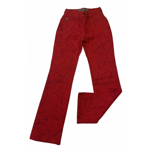 Pre-owned Guess Straight Pants In Red