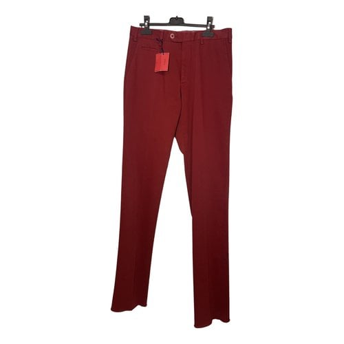 Pre-owned Isaia Trousers In Burgundy