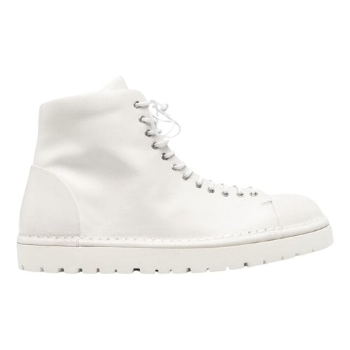 Pre-owned Marsèll Leather High Trainers In White