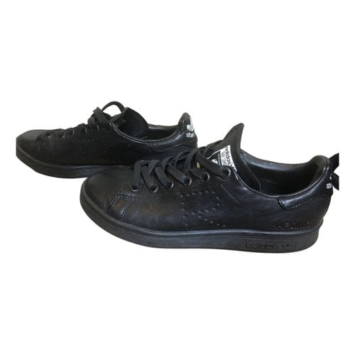 Pre-owned Adidas Originals Stan Smith Leather Trainers In Black