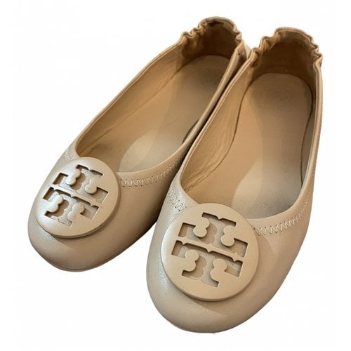 Pre-owned Tory Burch Leather Ballet Flats In Pink
