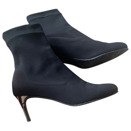 Pre-owned Pedro Garcia Cloth Ankle Boots In Black