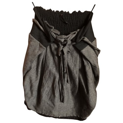 Pre-owned Manila Grace Wool Skirt In Grey