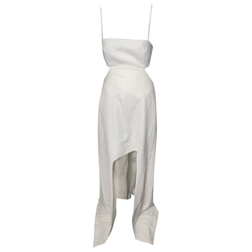 Pre-owned Halston Maxi Dress In White