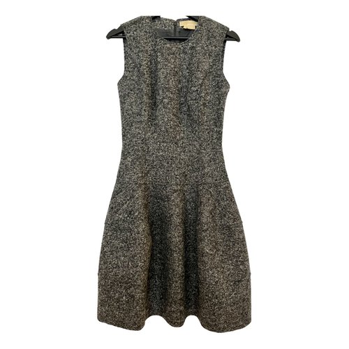 Pre-owned Michael Kors Wool Mid-length Dress In Grey
