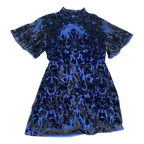 Pre-owned Anthropologie Velvet Mini Dress In Blue