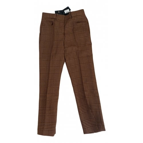 Pre-owned Maje Fall Winter 2020 Straight Pants In Brown