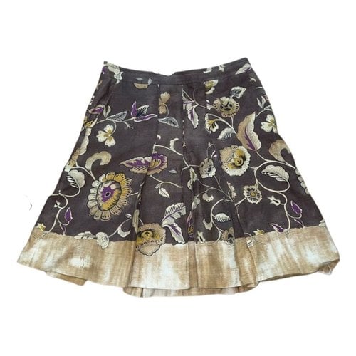 Pre-owned Etro Linen Mid-length Skirt In Multicolour