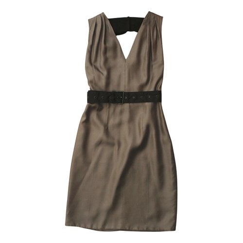 Pre-owned Prada Silk Mini Dress In Grey