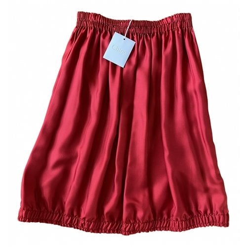 Pre-owned Chloé Silk Mid-length Skirt In Red