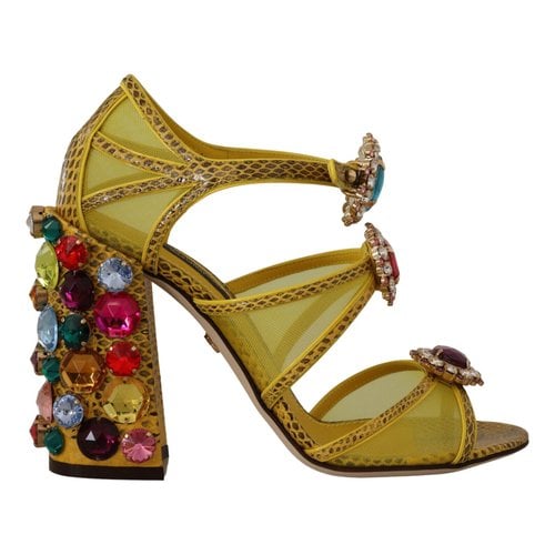 Pre-owned Dolce & Gabbana Leather Sandals In Yellow