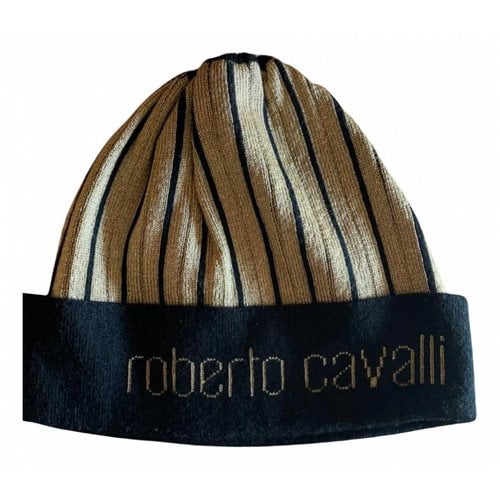 Pre-owned Roberto Cavalli Wool Beanie In Black