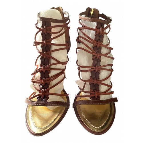 Pre-owned Emilio Pucci Leather Sandals In Brown