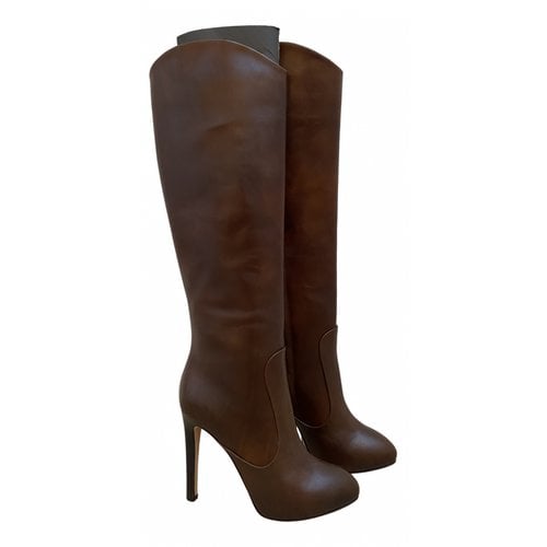 Pre-owned Giuseppe Zanotti Leather Boots In Brown