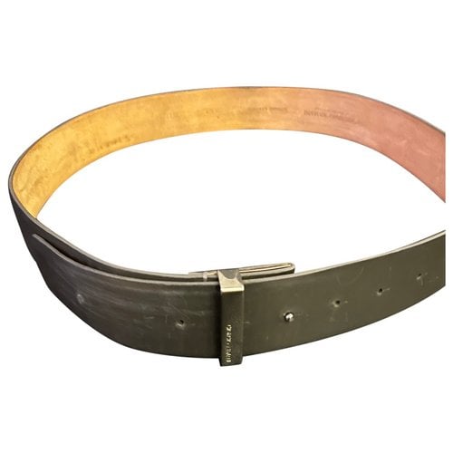 Pre-owned Giorgio Armani Leather Belt In Grey