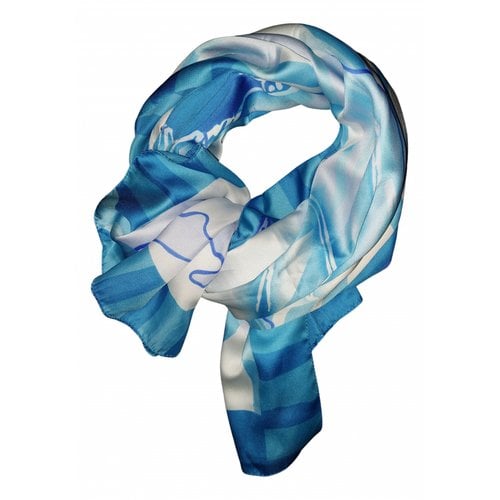 Pre-owned Saint James Silk Handkerchief In Turquoise