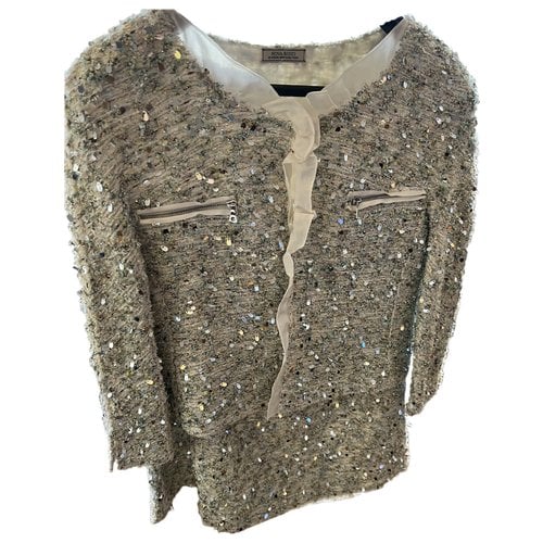 Pre-owned Nina Ricci Silk Suit Jacket In Metallic