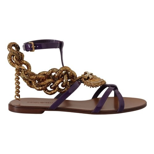 Pre-owned Dolce & Gabbana Leather Sandals In Purple