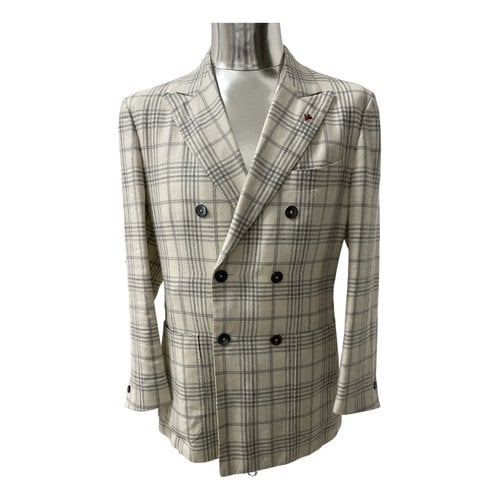 Pre-owned Isaia Wool Vest In White