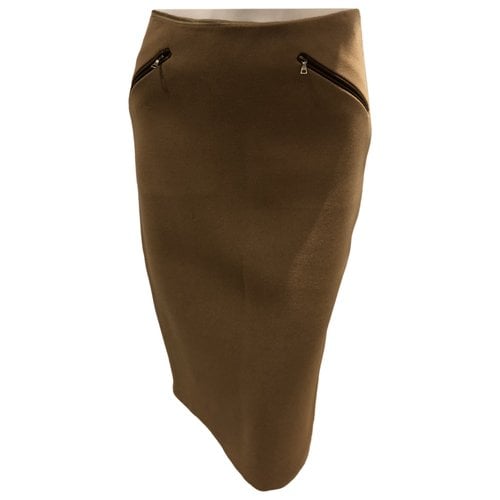 Pre-owned Prada Linen Mid-length Skirt In Camel