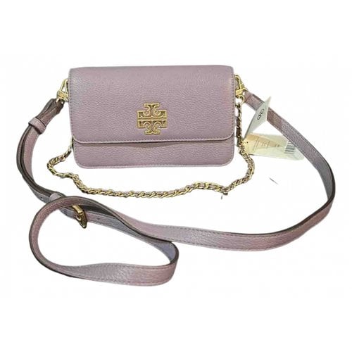 Pre-owned Tory Burch Leather Crossbody Bag In Purple