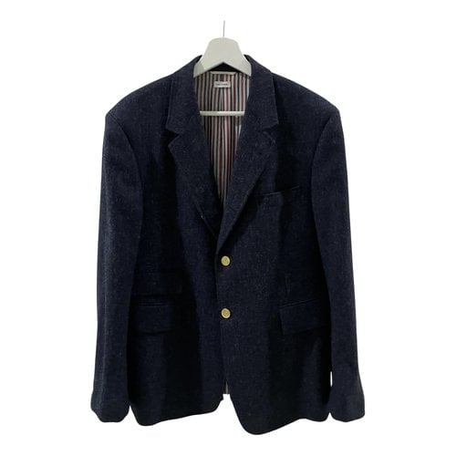 Pre-owned Thom Browne Wool Jacket In Blue