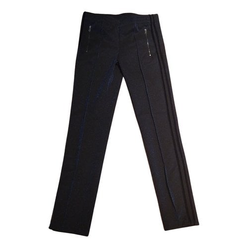 Pre-owned 8pm Straight Pants In Navy