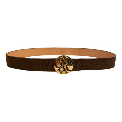 Pre-owned Carolina Herrera Leather Belt In Brown