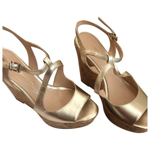 Pre-owned Flavio Castellani Leather Sandals In Gold