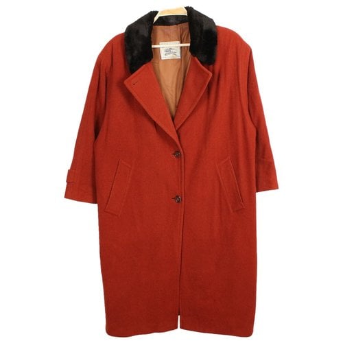 Pre-owned Burberry Cashmere Coat In Orange
