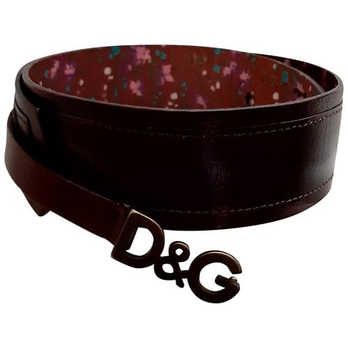 Pre-owned D&g Leather Belt In Brown