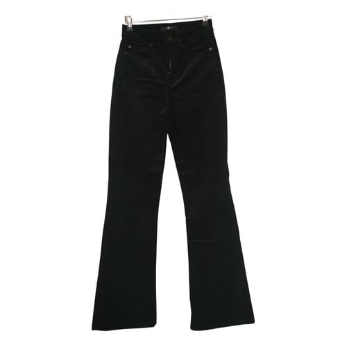 Pre-owned 7 For All Mankind Velvet Trousers In Black