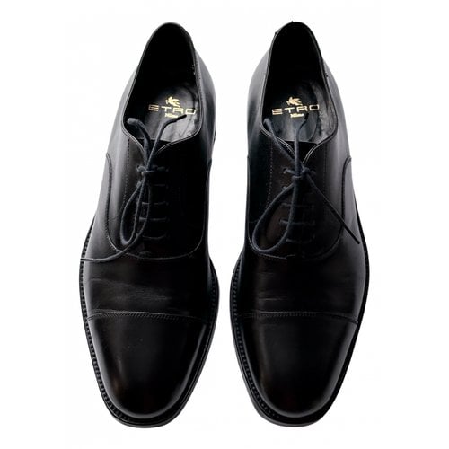 Pre-owned Etro Leather Lace Ups In Black