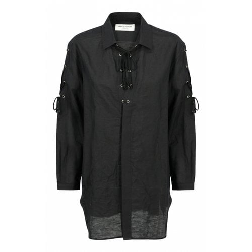 Pre-owned Saint Laurent Linen Camisole In Black